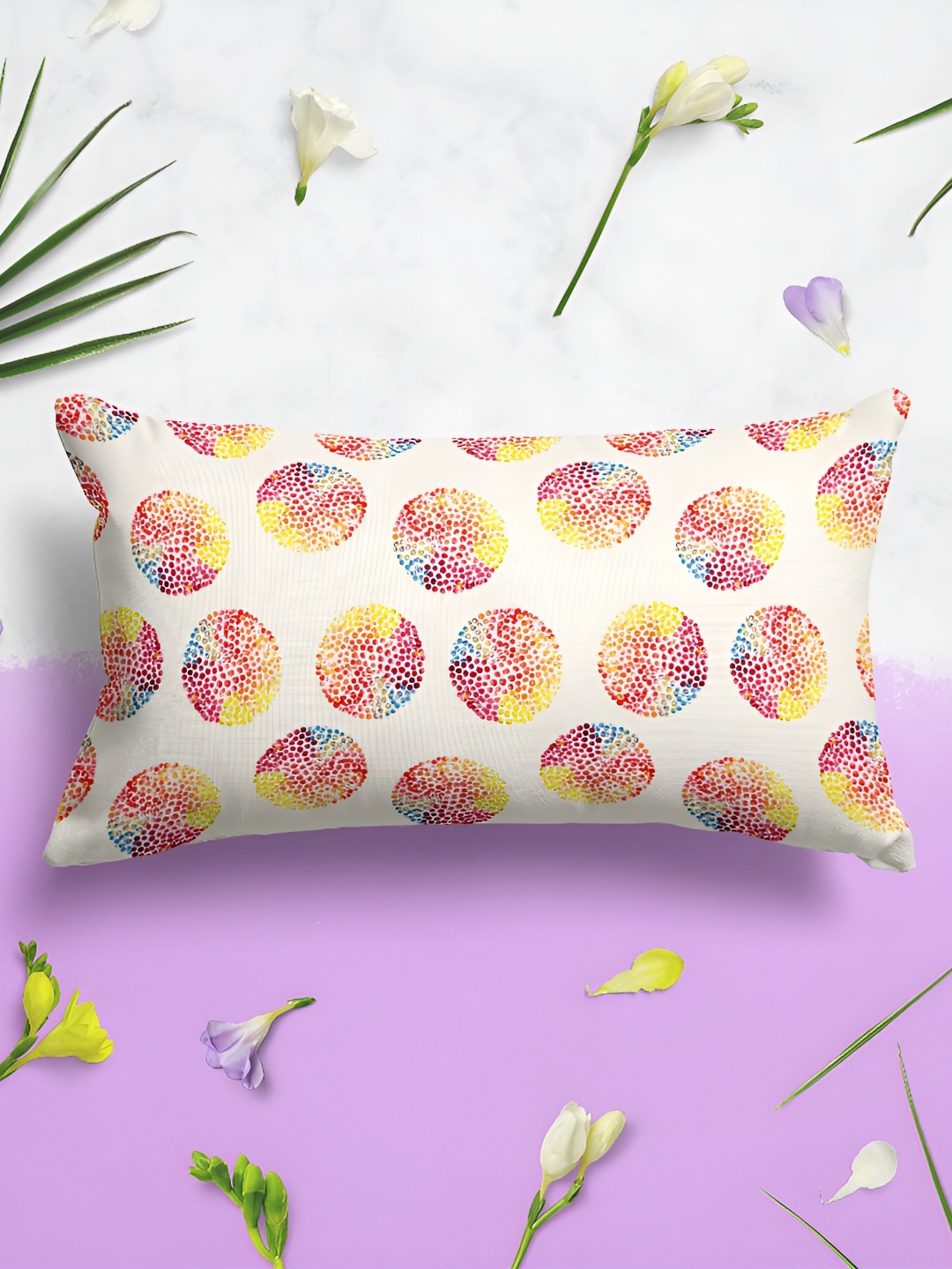 

ArtzFolio White Pink 2 Pieces Abstract Printed Velvet Rectangle Pillow Covers