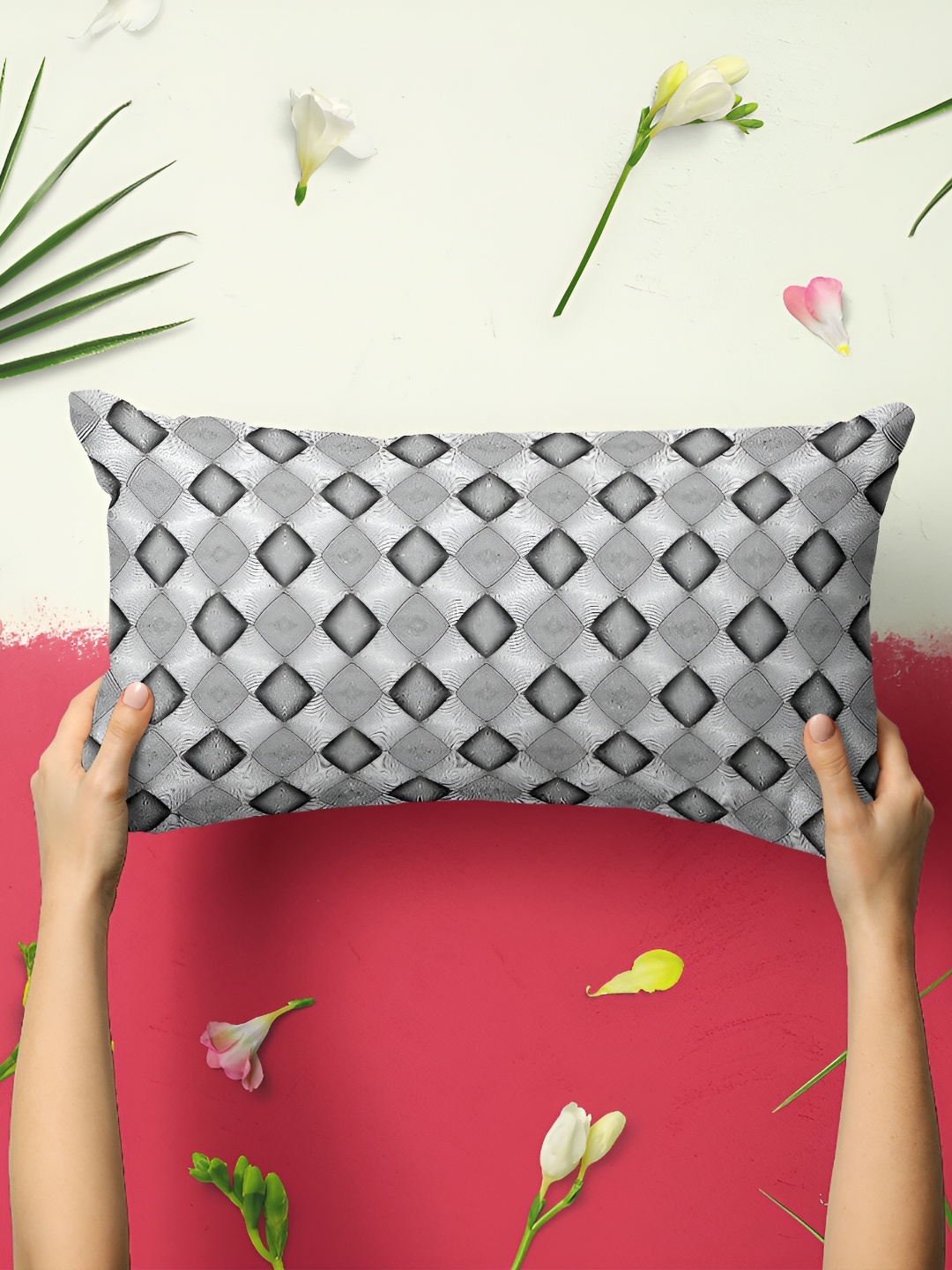 

ArtzFolio Black & Grey 2 Pieces Geometric Printed Rectangular Pillow Covers