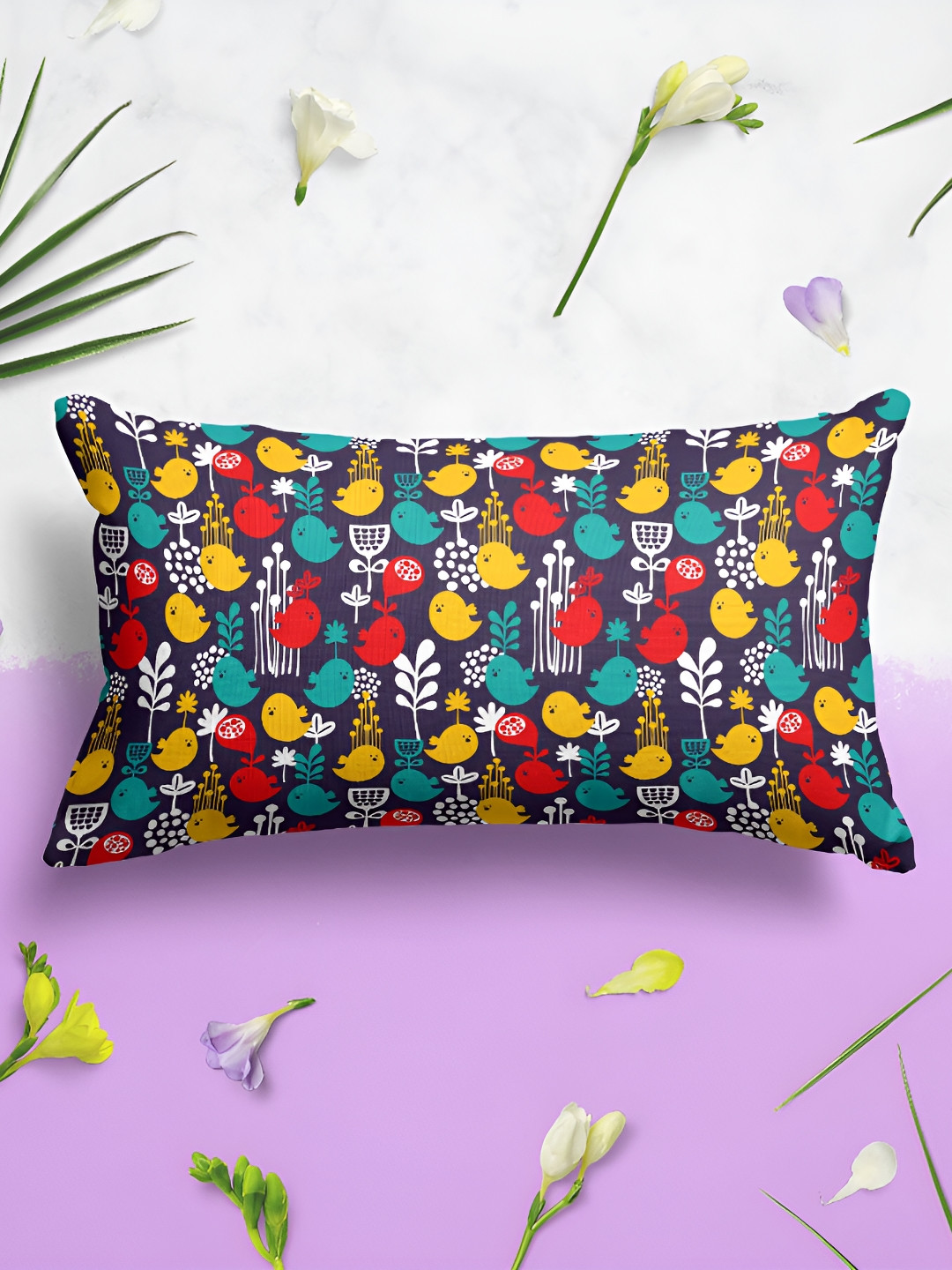 

ArtzFolio Blue Red 2 Pieces Abstract Printed Rectangle Pillow Covers