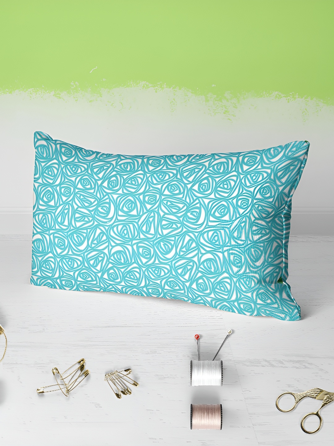 

ArtzFolio Blue & White 2 Pieces Abstract Printed Rectangle Velvet Pillow Covers