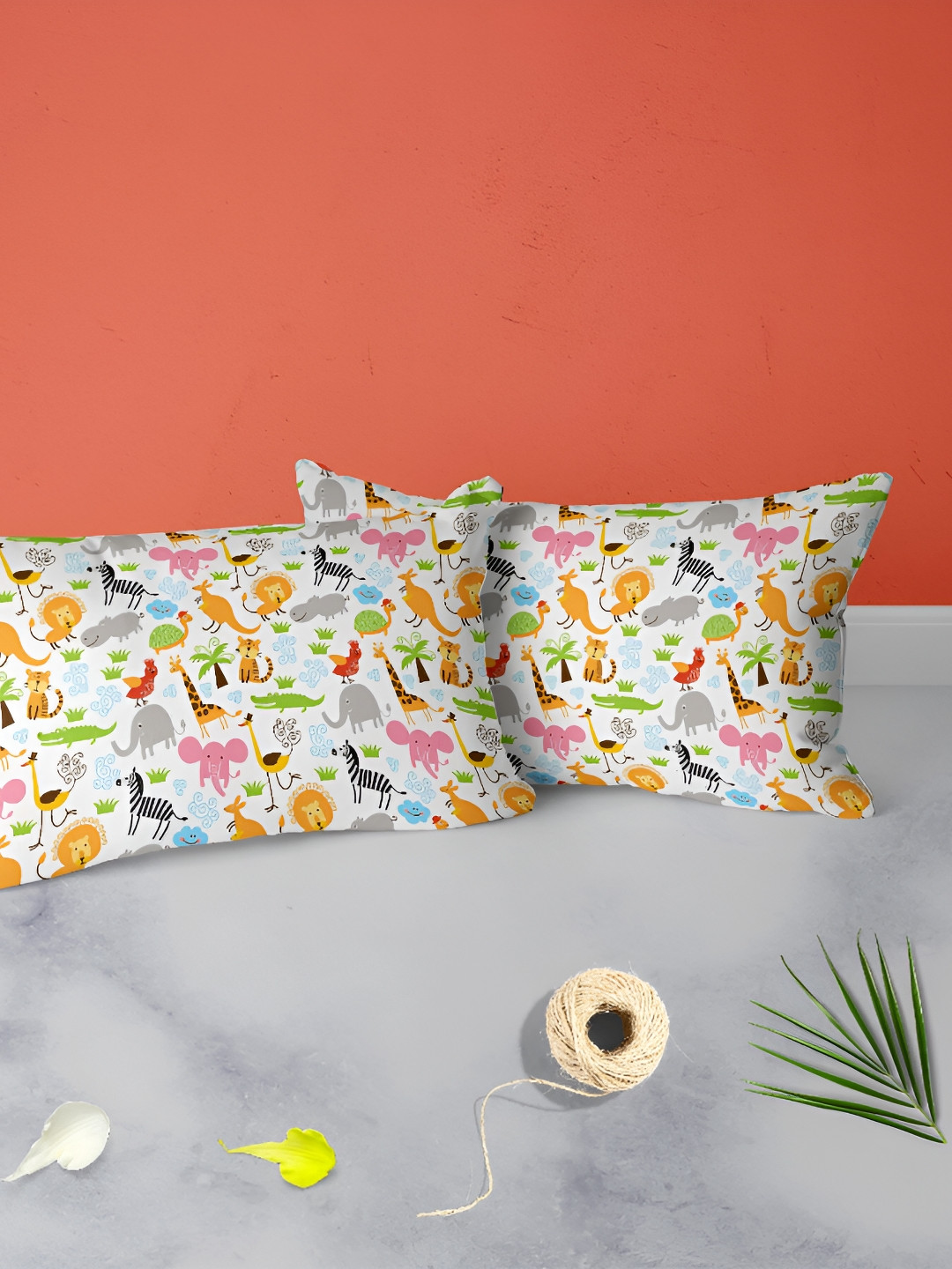 

ArtzFolio White Green 2 Pieces Abstract Printed Velvet Rectangle Pillow Covers