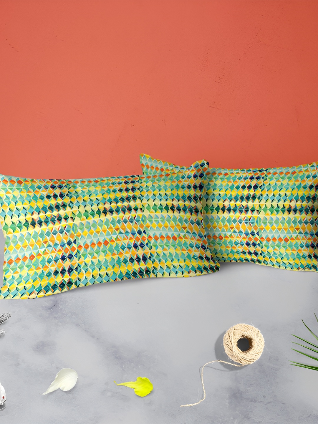 

ArtzFolio Green 2 Pcs Rectangle Pillow Covers