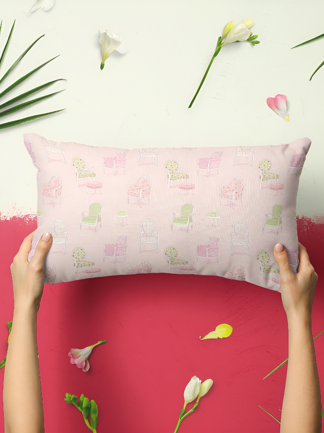 

ArtzFolio Pink & Green 2Pcs Abstract Rectangle Pillow Covers