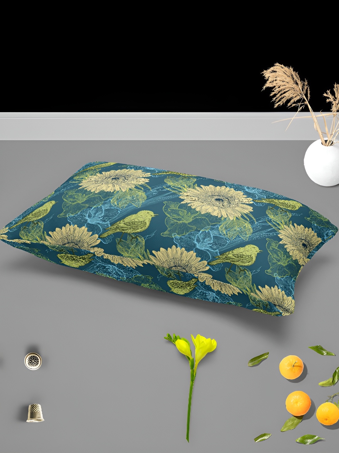

ArtzFolio Green & Yellow 2 Pieces Printed Velvet Rectangle Pillow Covers