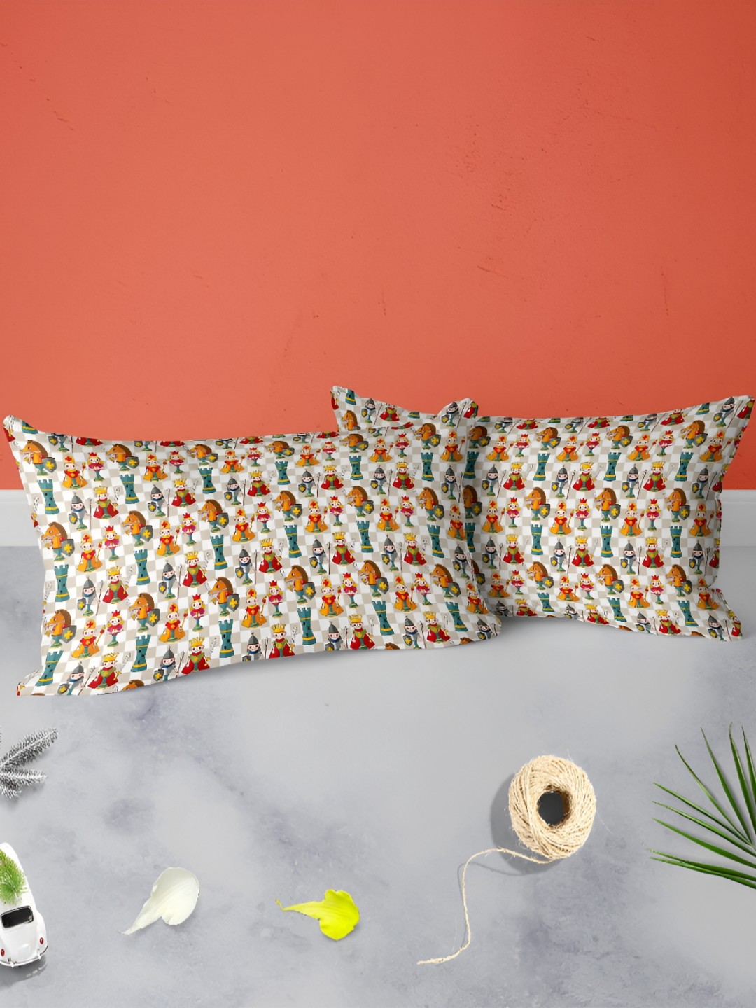 

ArtzFolio Red & Green 2 Pieces Abstract Cotton Rectangle Pillow Covers