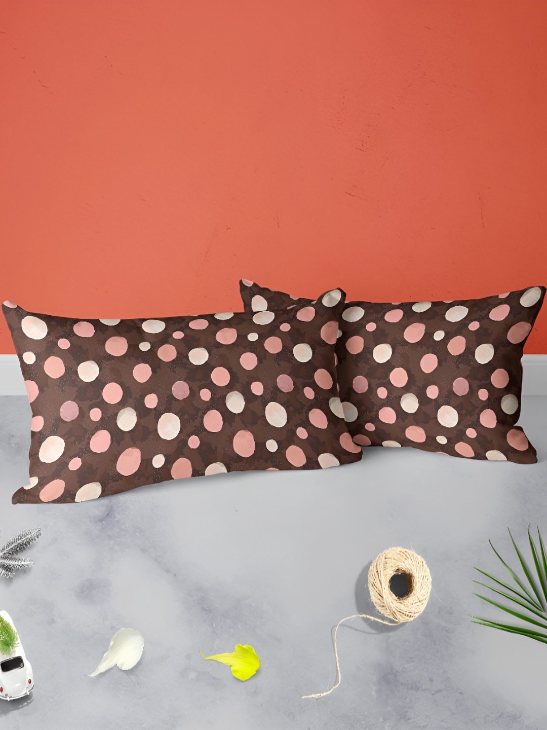 

ArtzFolio Maroon & Peach 2 Pieces Rectangular Pillow Covers