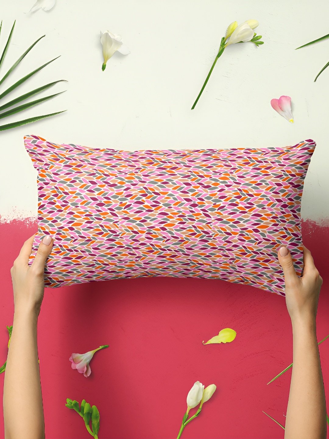 

ArtzFolio Pink & Purple 2 Pieces Abstract Printed Velvet Rectangle Pillow Covers