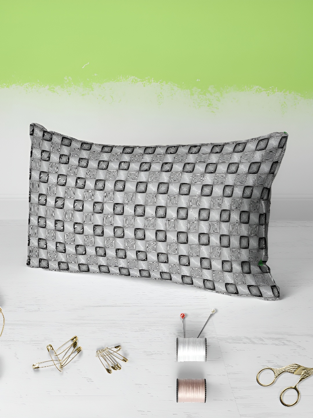 

ArtzFolio Grey & Black 2 Pieces Rectangle Pillow Covers