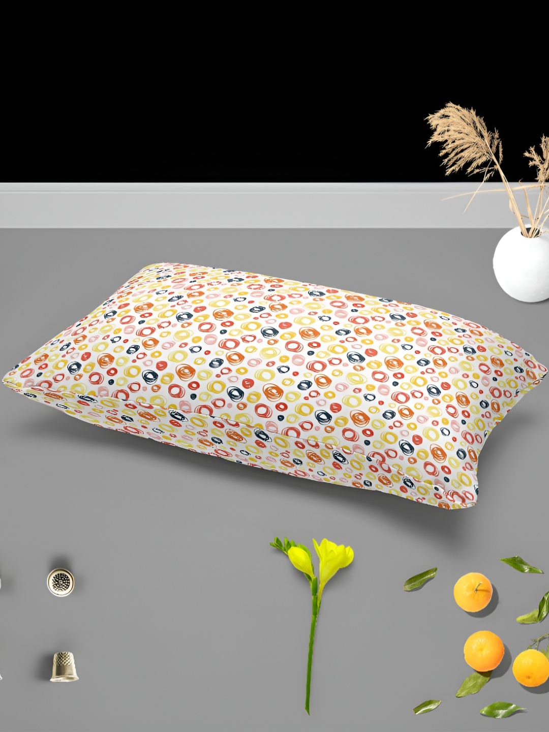 

ArtzFolio White & yellow 2 Pcs Rectangle Pillow Covers