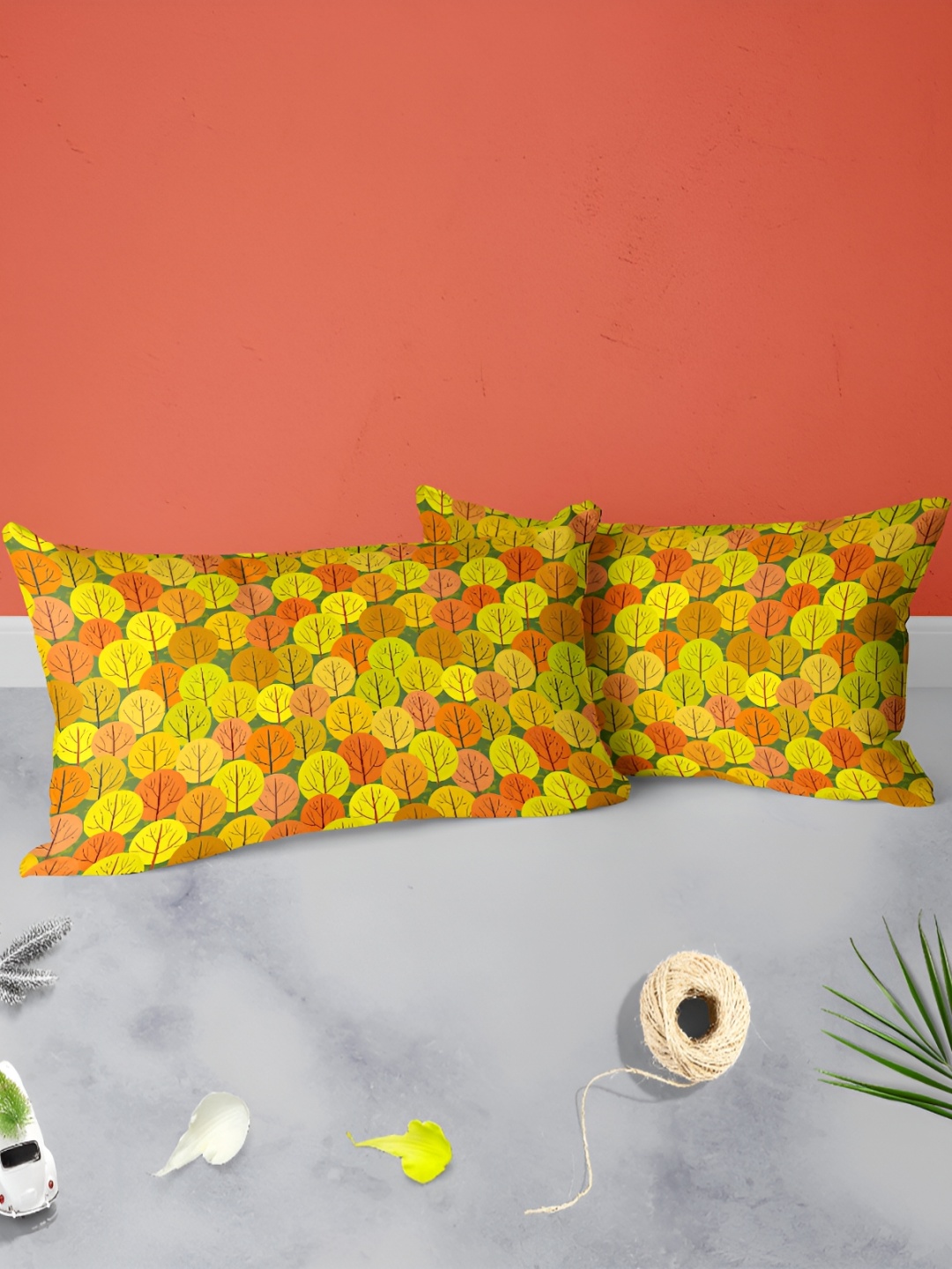 

ArtzFolio Yellow 2 Pieces Abstract Printed Rectangle Pillow Covers