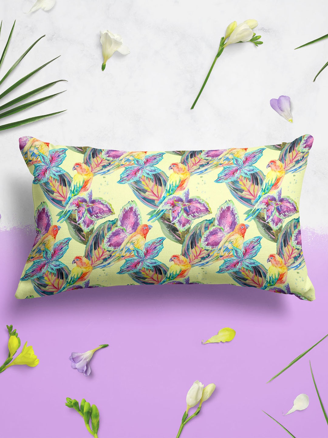 

ArtzFolio Yellow & Blue 2 Pieces Printed Rectangle Pillow Covers