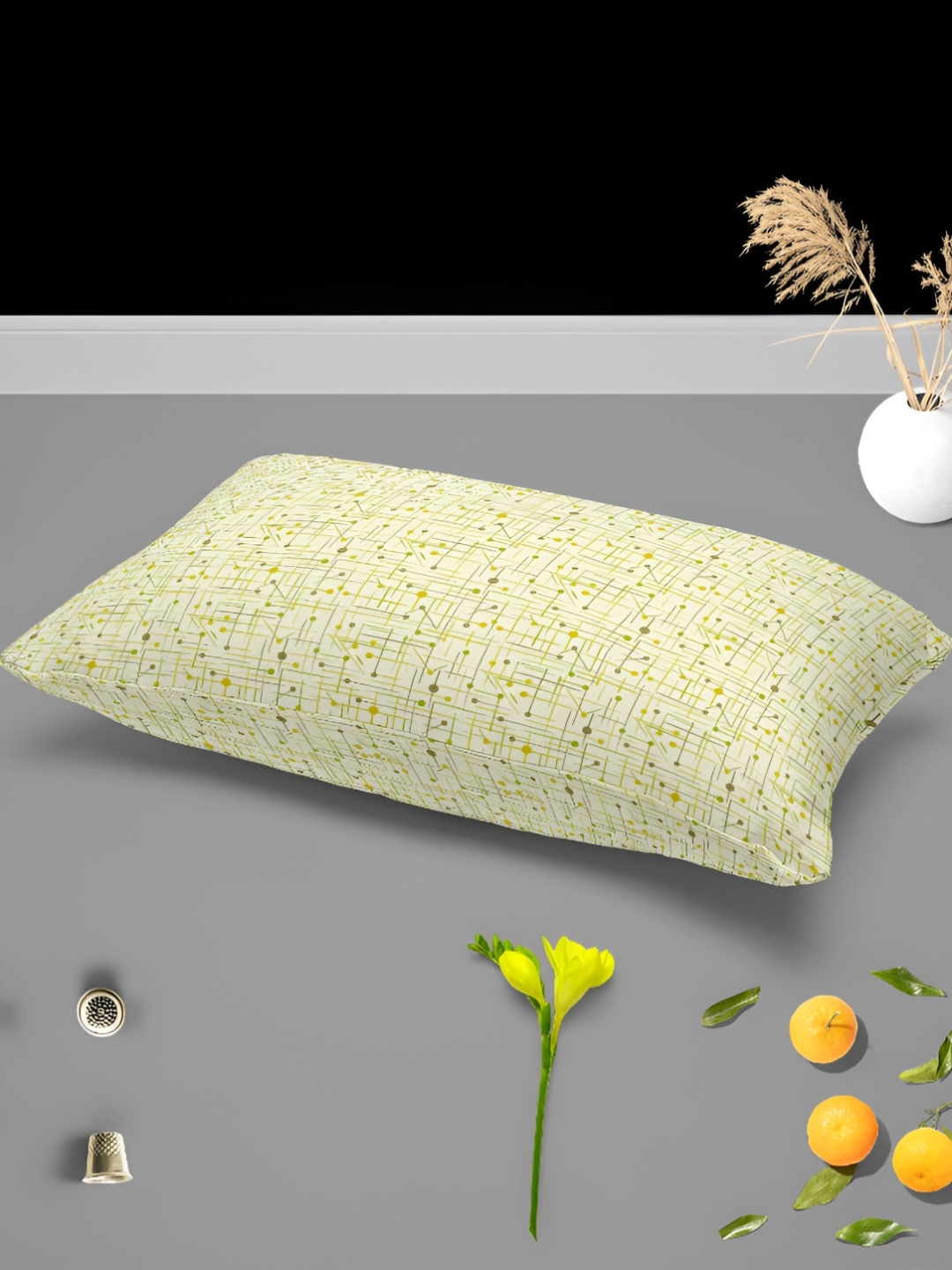 

ArtzFolio Yellow & Grey 2 Pcs Rectangle Pillow Covers