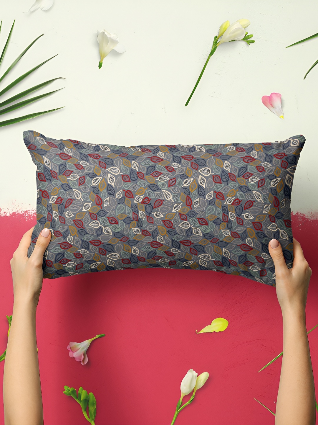 

ArtzFolio Grey & Beige 2 Pieces Printed Rectangle Pillow Covers