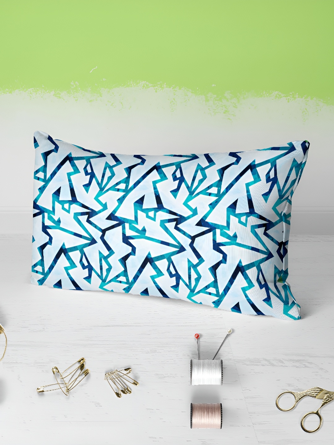 

ArtzFolio Blue and Green 2 Pieces Cotton Rectangle Pillow Covers