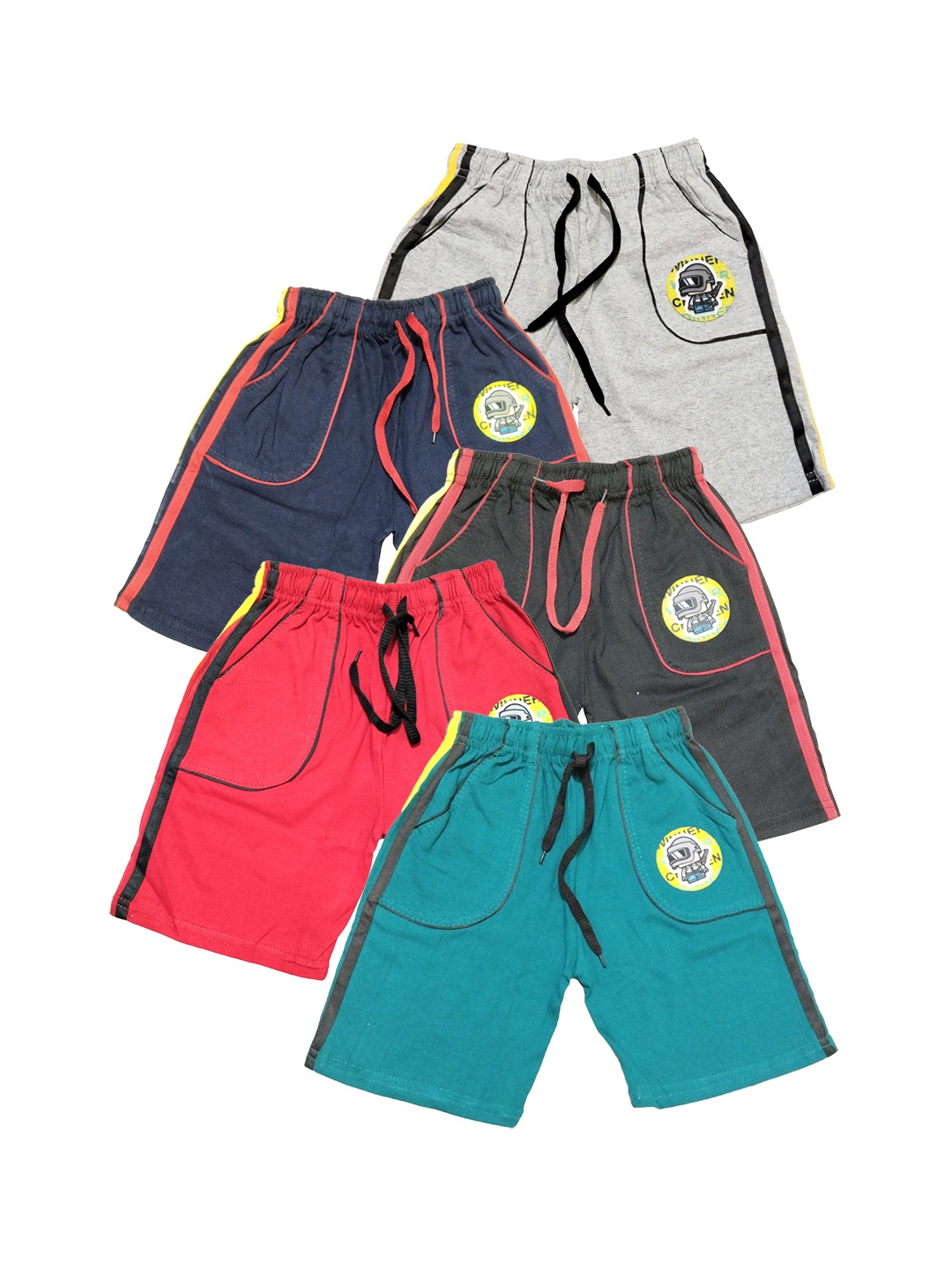 

BAESD Boys Pack Of 5 Mid Rise Cotton Shorts, Red