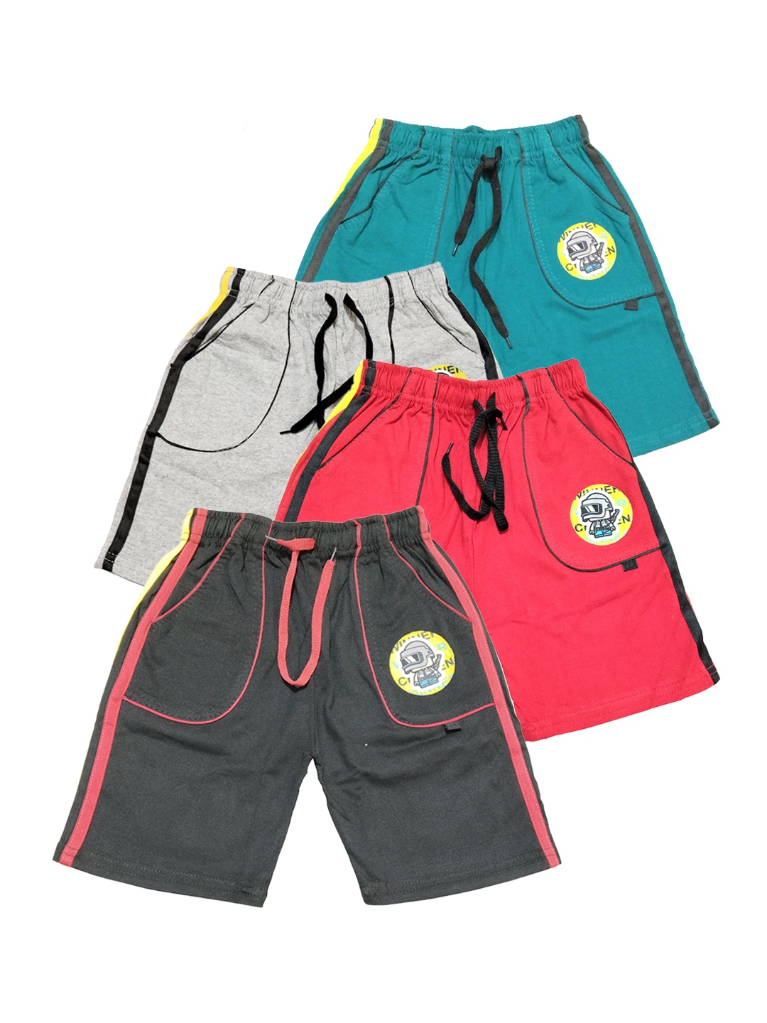 

BAESD Boys Pack Of 4 Mid Rise Cotton Shorts, Red