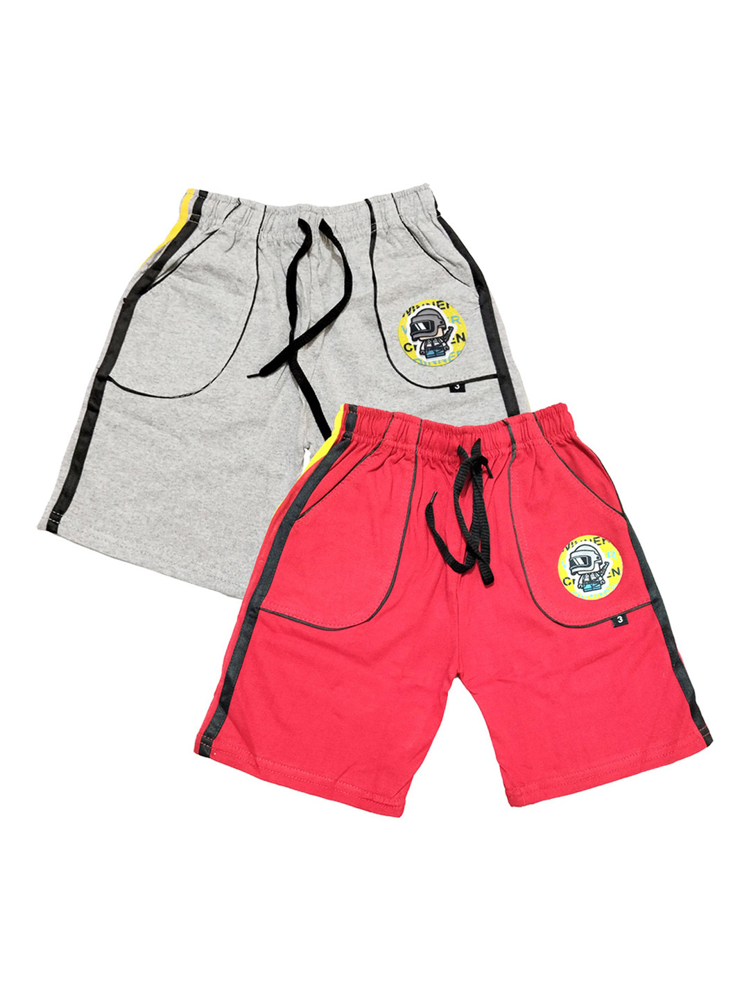 

BAESD Boys Pack Of 2 Printed Cotton Shorts, Grey