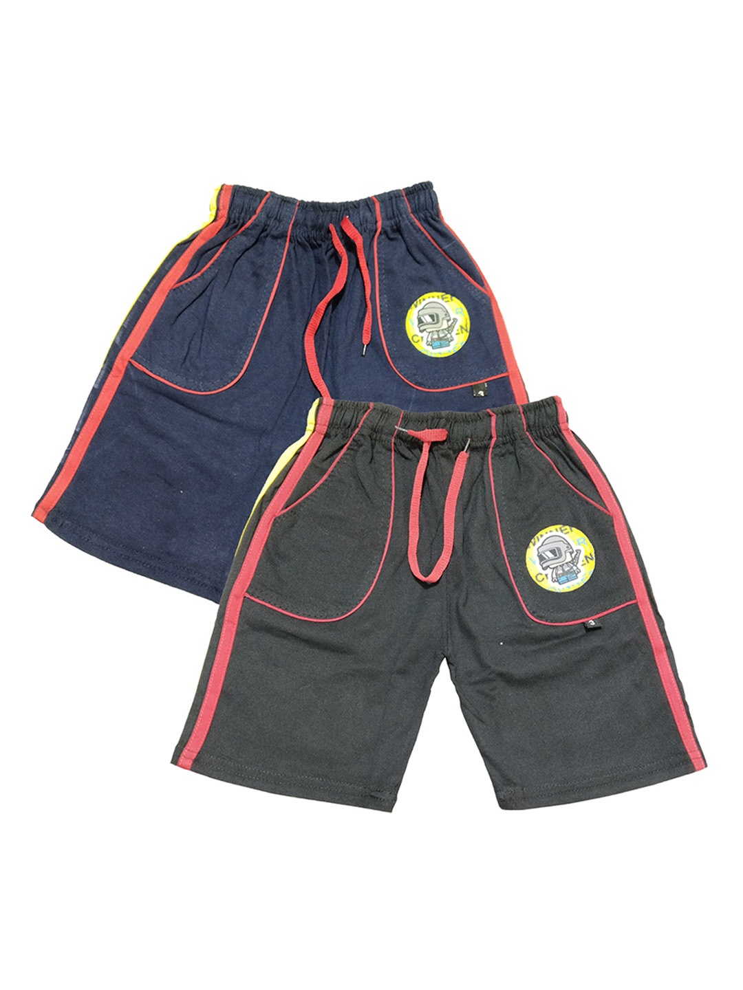 

BAESD Boys Pack Of 2 Mid Rise Cotton Shorts, Navy blue