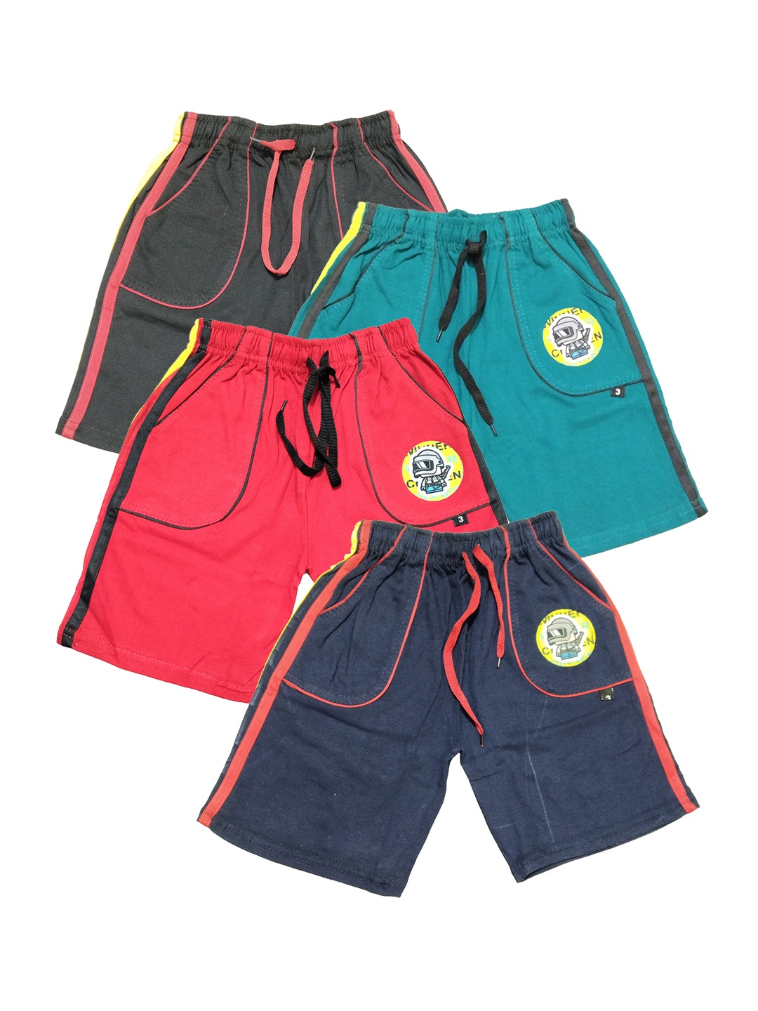 

BAESD Boys Pack Of 4 Mid Rise Cotton Shorts, Red