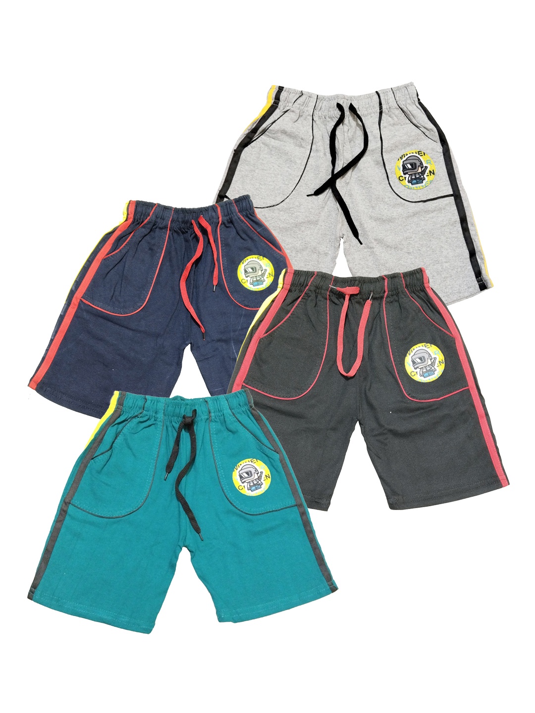 

BAESD Boys Pack Of 4 Mid Rise Cotton Shorts, Navy blue