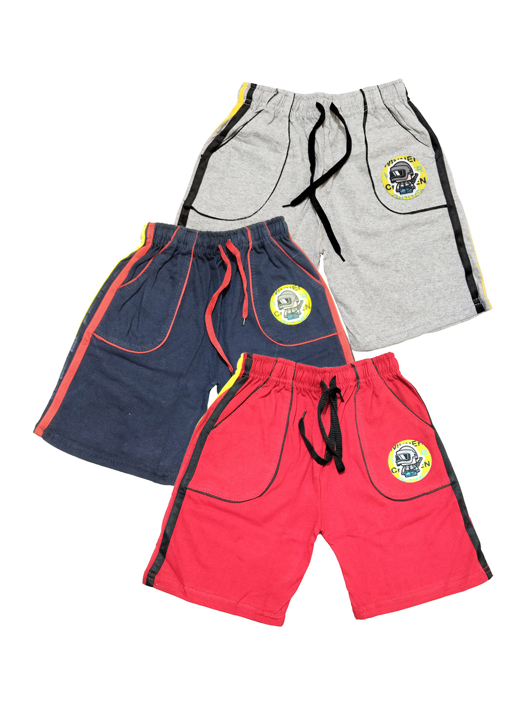 

BAESD Boys Pack Of 3 Mid Rise Cotton Shorts, Grey