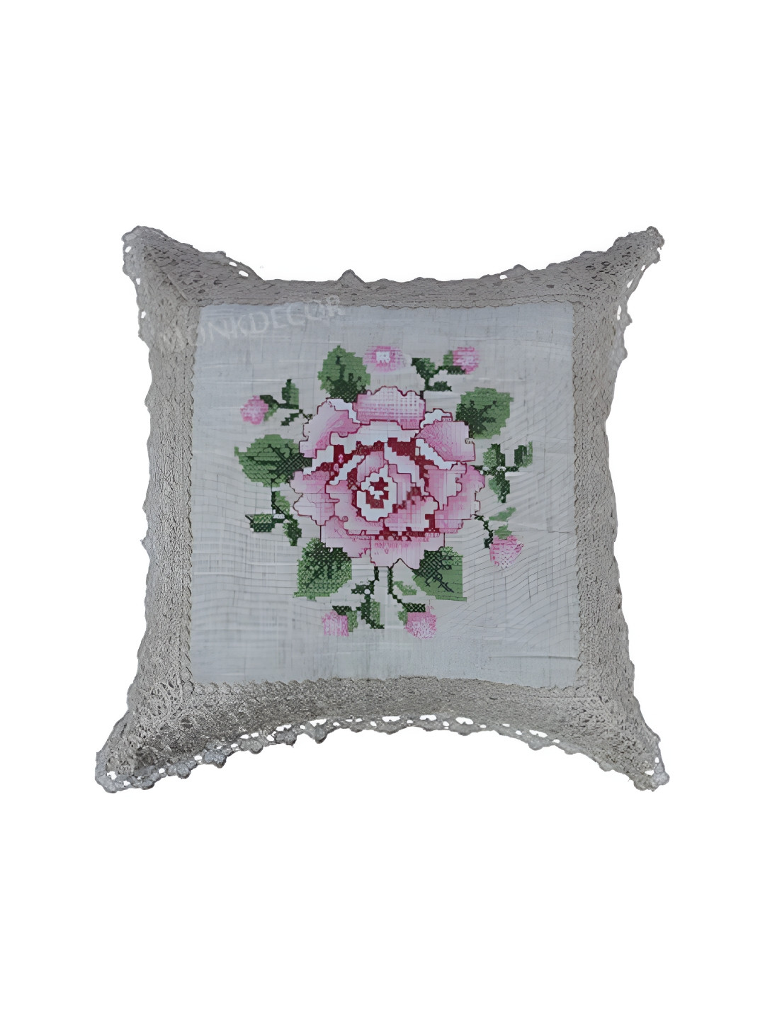 

MONKDECOR Pink & Purple Floral Square Cushion Covers