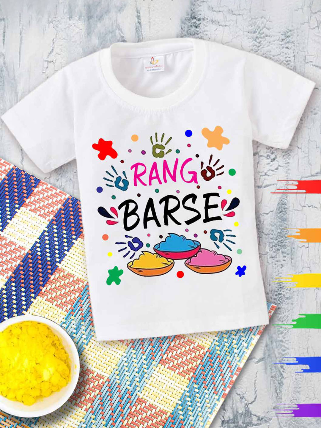 

Babywish Kids Typography Printed Round Neck Short Sleeves Cotton T-shirt, White