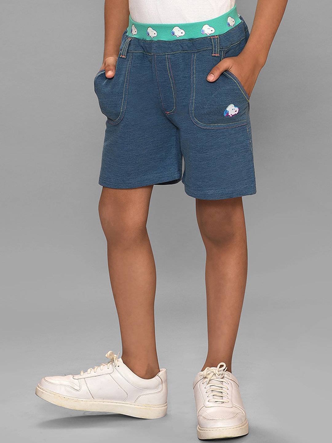 

MiArcus Kids Peanuts Snoopy Printed Cotton Shorts, Blue