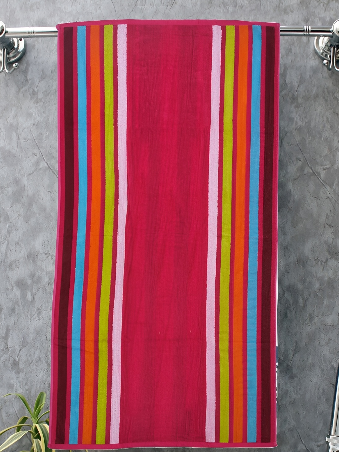 

RRC Red & Blue Striped Cotton 500 GSM Bath Towel