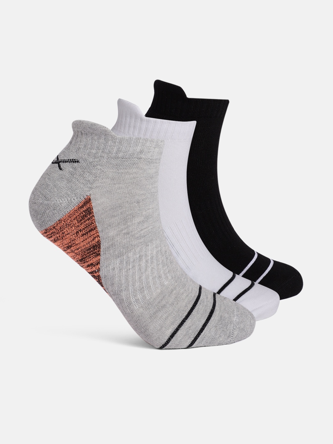 

HRX by Hrithik Roshan Men Set Of 3 Above Ankle Length Socks, Grey
