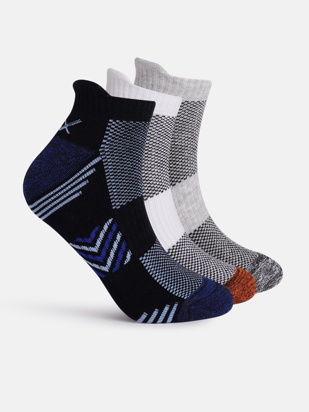 

HRX by Hrithik Roshan Men Set Of 3 Above Ankle Length Socks, Black