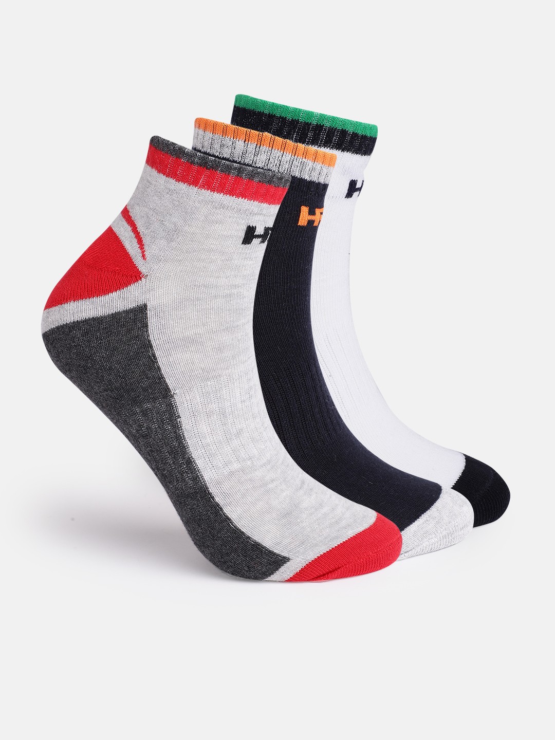 

HRX by Hrithik Roshan Men Pack of 3 Colourblocked Ankle Length Socks, Multi