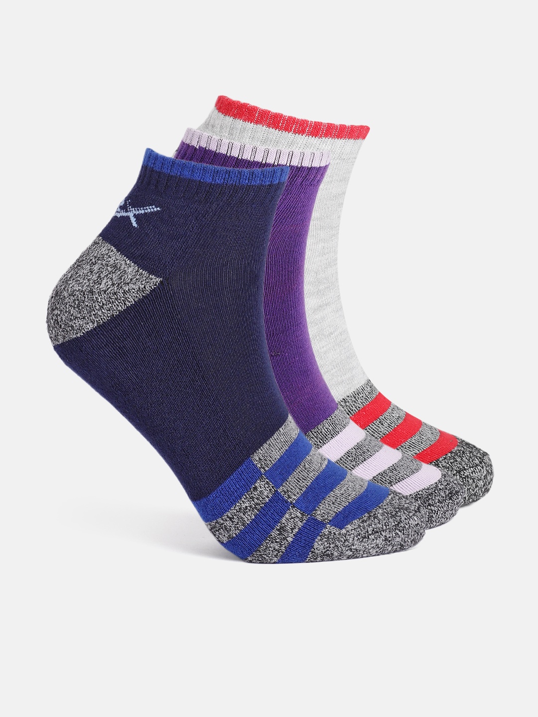 

HRX by Hrithik Roshan Men Set Of 3 Above Ankle Length Socks, Navy blue