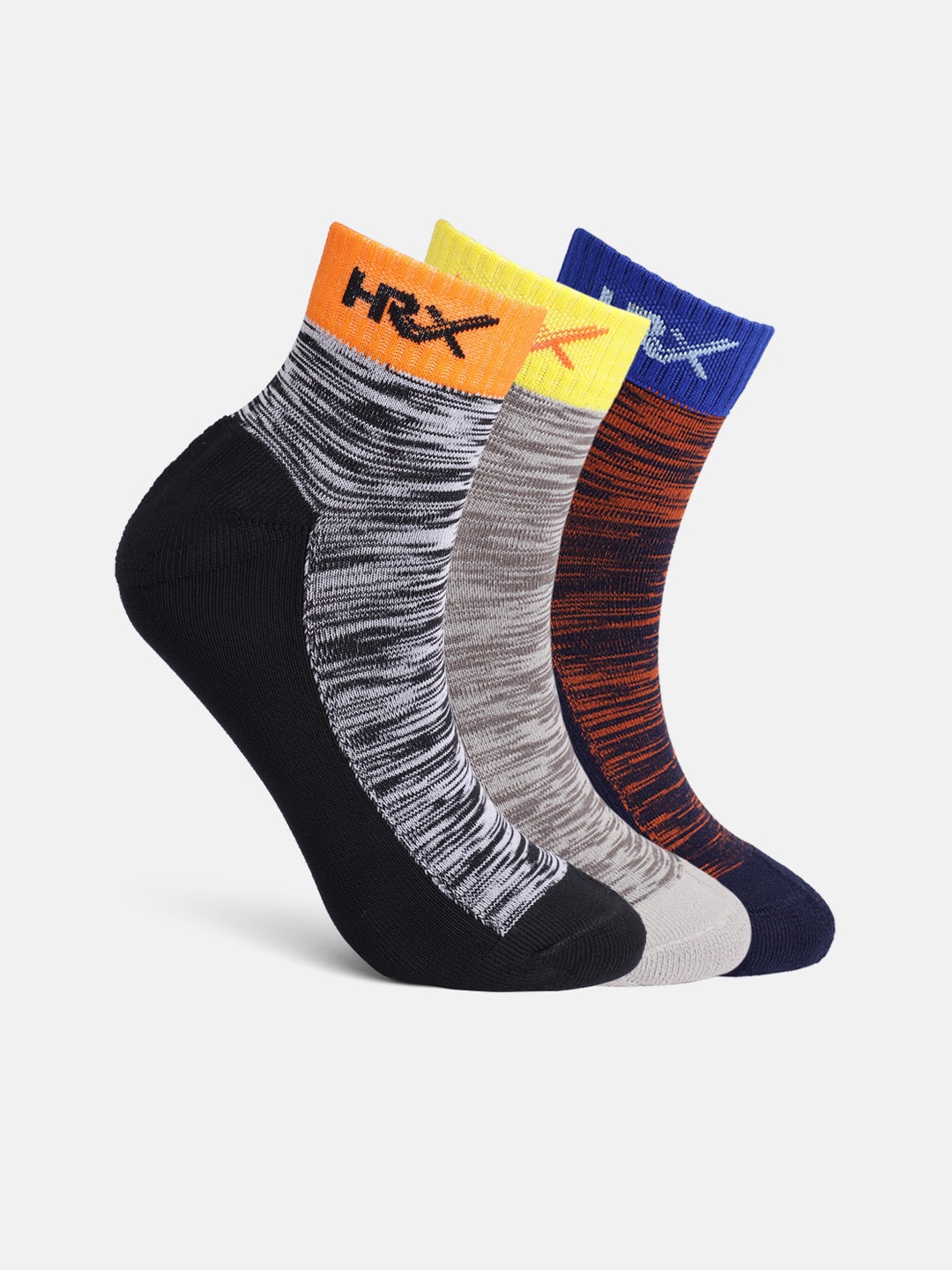 

HRX by Hrithik Roshan Men Pack of 3 Self-Design Above Ankle Length Socks, Multi