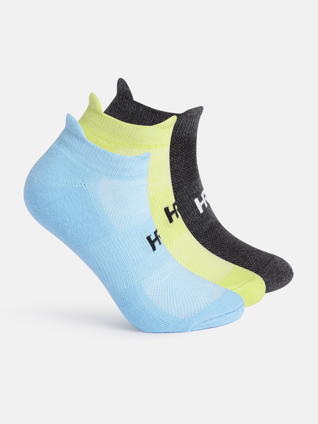 

HRX by Hrithik Roshan Men Set Of 3 Ankle Length Socks, Blue