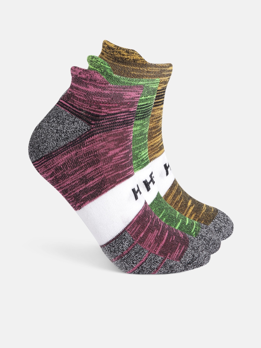 

HRX by Hrithik Roshan Men Pack of 3 Colourblocked Ankle-Length Socks, Pink