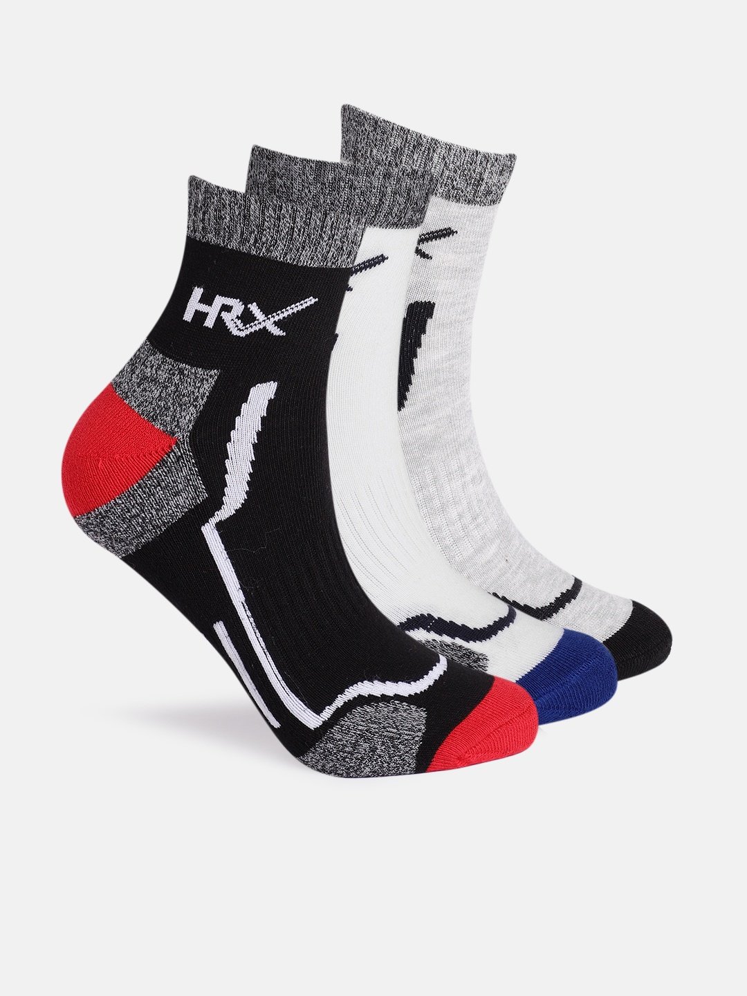 

HRX by Hrithik Roshan Men Set Of 3 Above Ankle Length Socks, Black