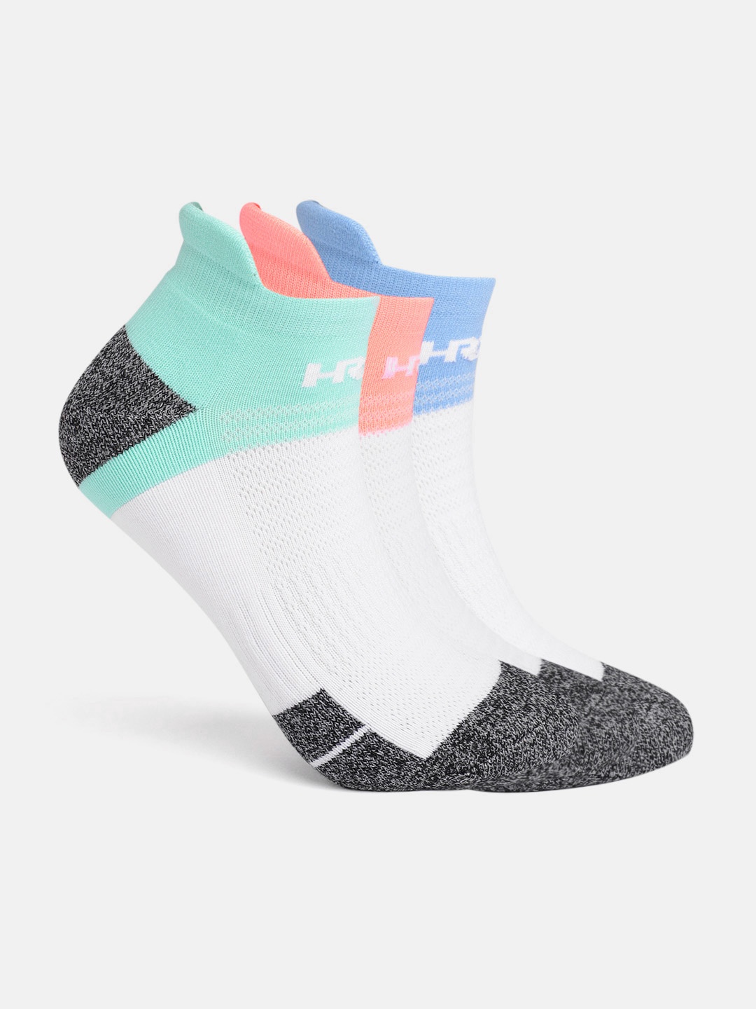 

HRX by Hrithik Roshan Men Pack of 3 Colourblocked Ankle Length Socks, Multi