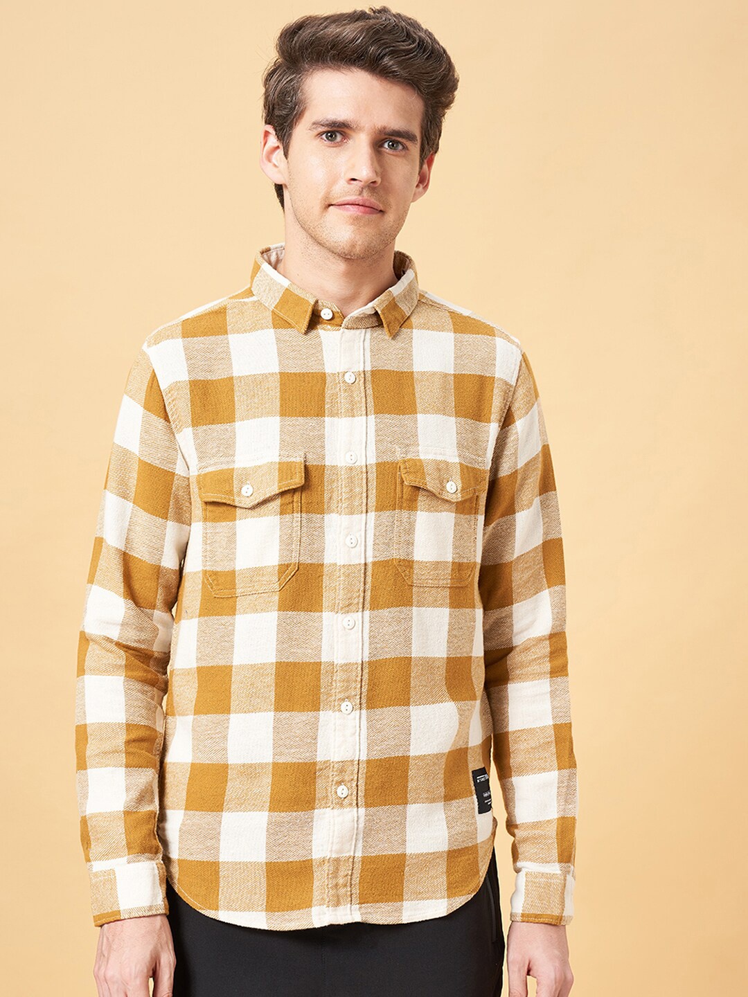 

Street 808 by Pantaloons Tartan Checked Twill Weave Pure Cotton Casual Shirt, White