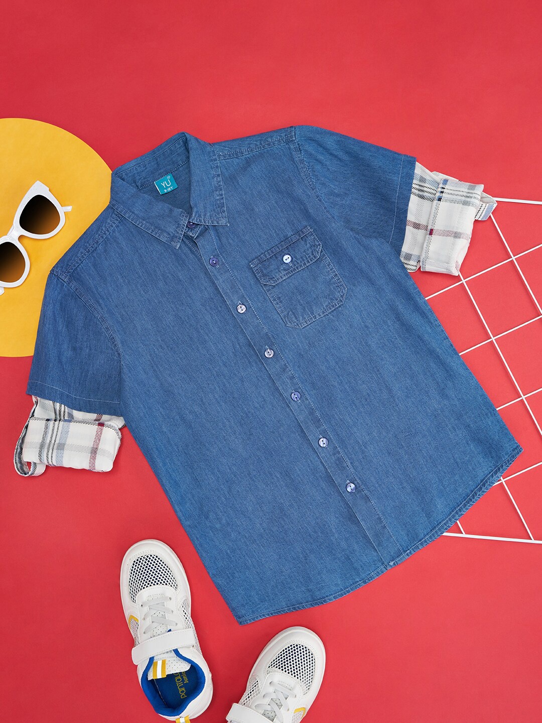 

YU by Pantaloons Boys Cotton Opaque Casual Shirt, Blue