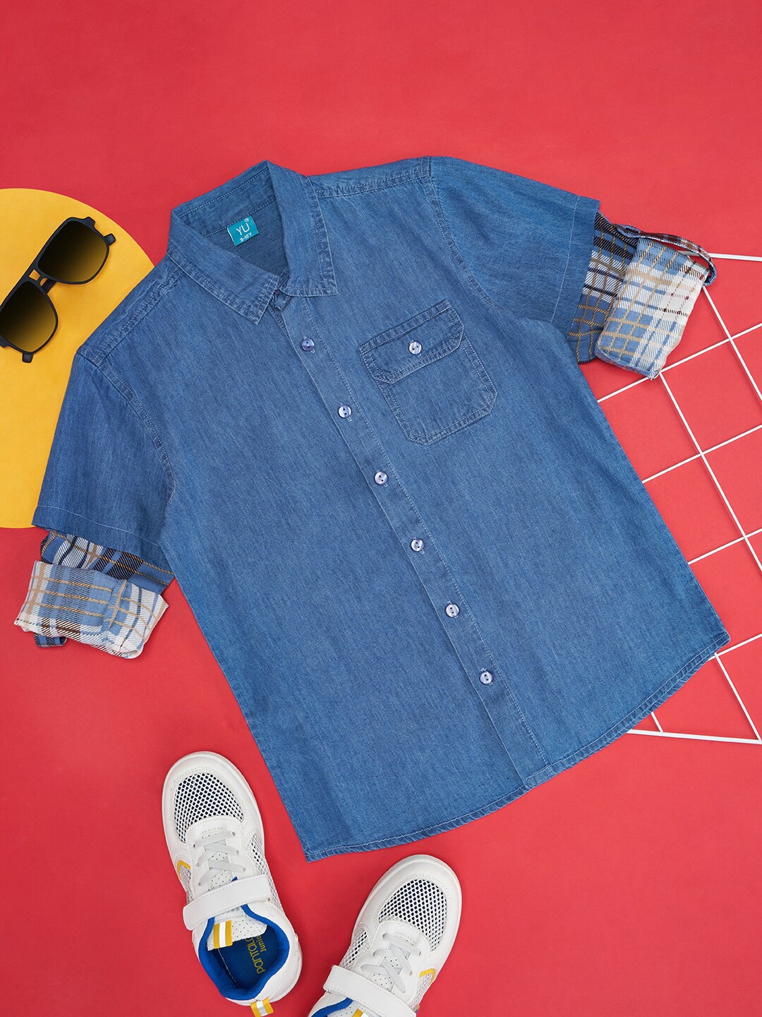 

YU by Pantaloons Boys Cotton Opaque Casual Shirt, Blue