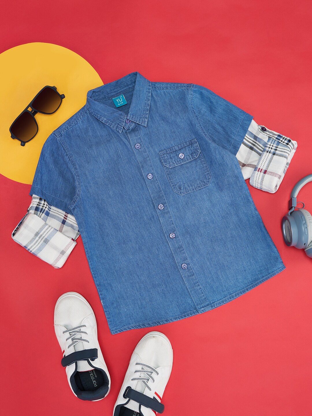 

YU by Pantaloons Boys Cotton Opaque Casual Shirt, Blue