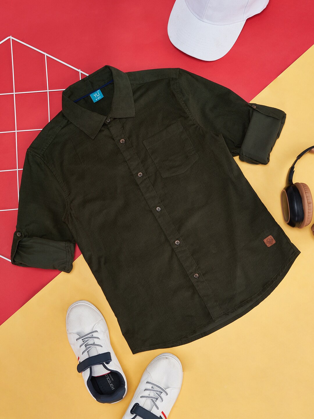 

YU by Pantaloons Boys Opaque Casual Shirt, Green