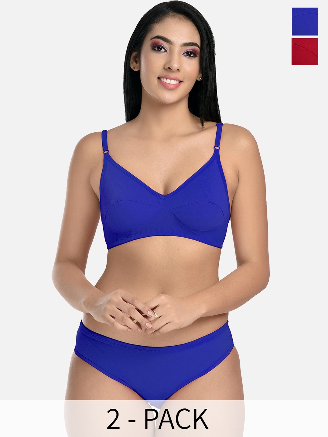 

StyFun Pack Of 2 V-Neck Lingerie Set, Blue