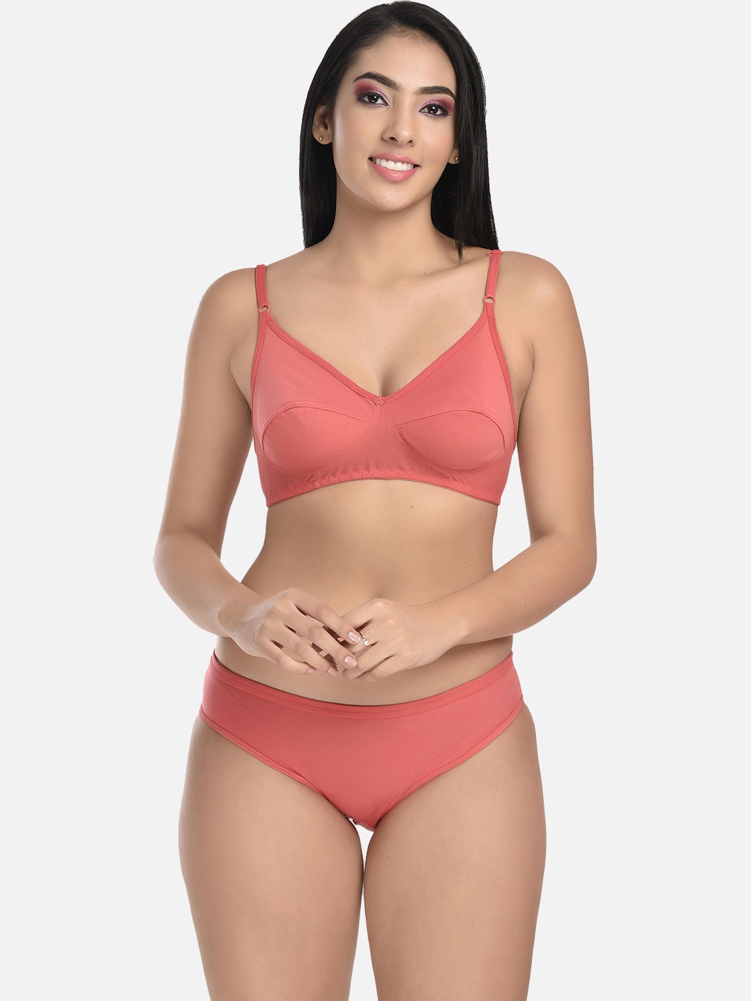 StyFun V-Neck Lingerie Set, Orange