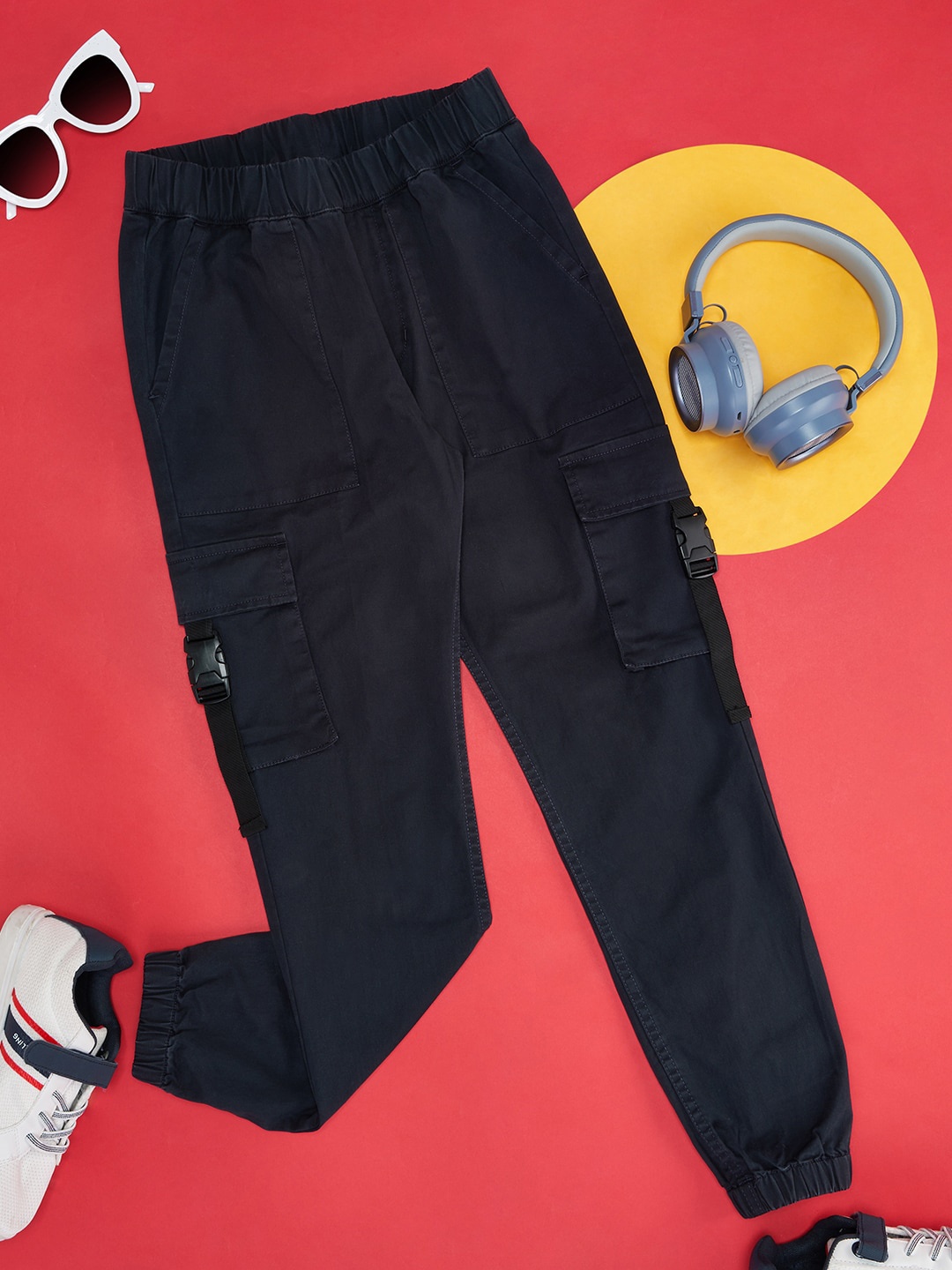 

YU by Pantaloons Boys Mid-Rise Joggers, Navy blue