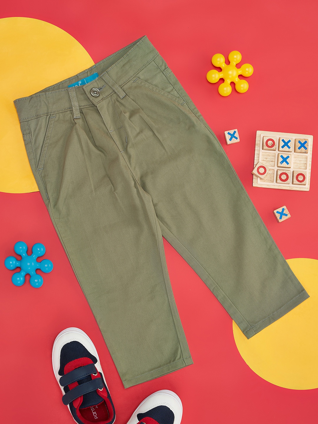 

YU by Pantaloons Boys Mid-Rise Trousers, Olive