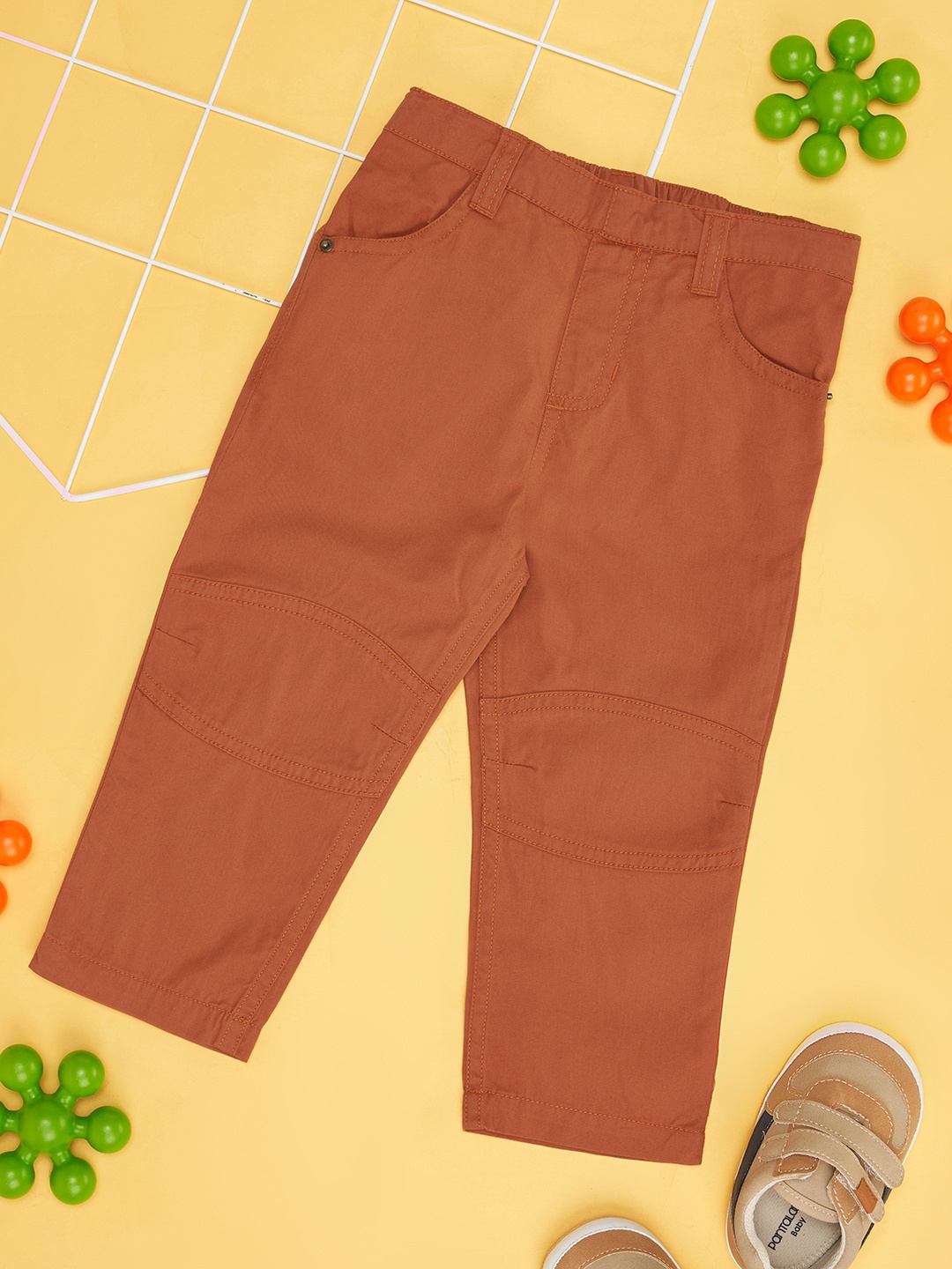 

Pantaloons Baby Infant Boys Mid-Rise Cotton Trousers, Tan