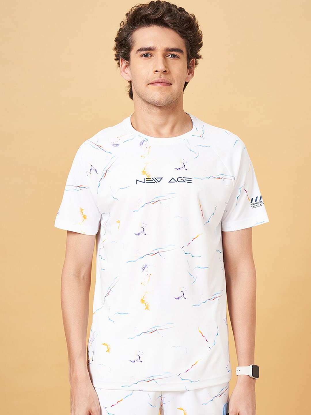 

Ajile by Pantaloons Typography Printed Slim Fit Sports T-shirt, White
