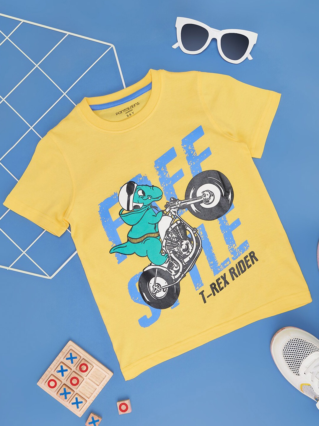 

Pantaloons Junior Boys Graphic Printed Round Neck Cotton T-shirt, Yellow